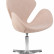 Кресло дизайнерское DOBRIN SWAN, бежевая ткань IF1, алюминиевое основание