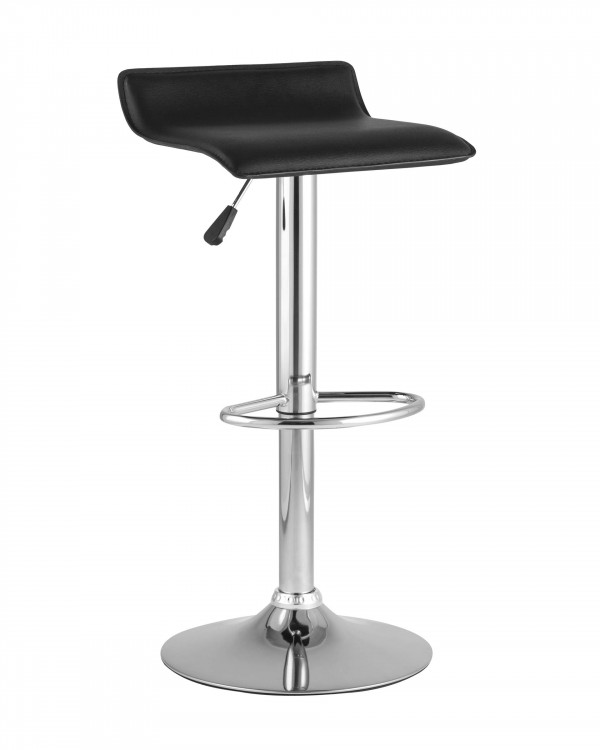 Барный стул Stool Group Хай-Тек черный обивка экокожа, хромированная ножка, газ-лифт