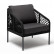 Кресло из роупа "Канны" узелкового плетения, каркас алюминий темно-серый, роуп темно-серый