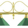 Лампа на шесть плафонов &quot;Classic&quot; (витая золотистая штанга, зеленый плафон D35см)