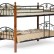 Кровать BOLERO двухярусная дерево гевея/металл, 90*200 см (bunk bed), красный дуб/черный