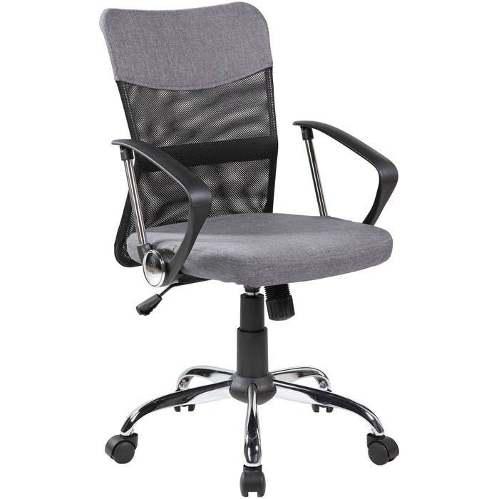 Компьютерное кресло Riva Chair 8005 серое, хром, спинка сетка