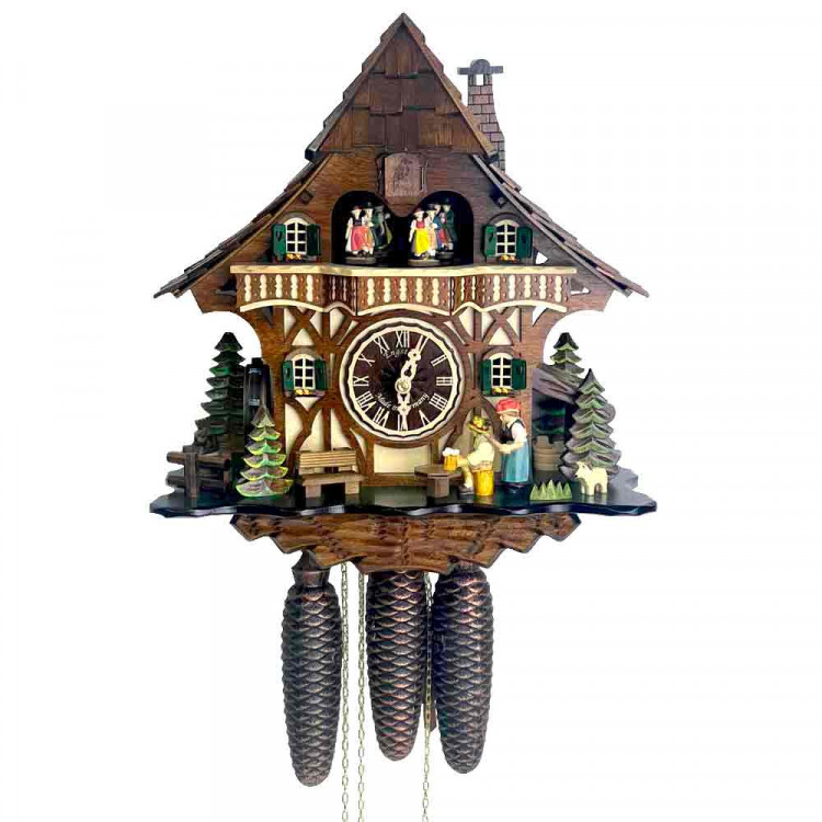 Механические часы с кукушкой  49615/8-90 с подвижными фигурками (Германия)
