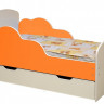 Кровать детская №2 Облака, 700*1400 лдсп белый/оранжевый
