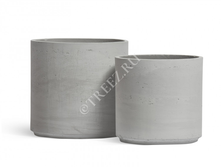 Кашпо TREEZ ERGO - Concrete - Цилиндр - Светло-серый бетон 41.1024-0064-OW-32