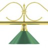 Лампа на пять плафонов &quot;Classic&quot; (витая золотистая штанга, зеленый плафон D35см)