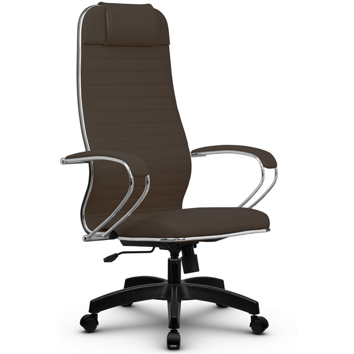 Кресло для руководителя Метта B 1m 17K1/K131 (Комплект 17) светло-коричневый, экокожа MPRU, крестовина пластик