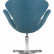 Кресло дизайнерское DOBRIN SWAN, синяя ткань IF6, алюминиевое основание