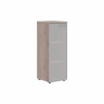 Шкаф колонка со стеклянной дверью в алюминиевой раме (L) и топом XMC 42.7(L) Дуб Сонома 432х432х1190