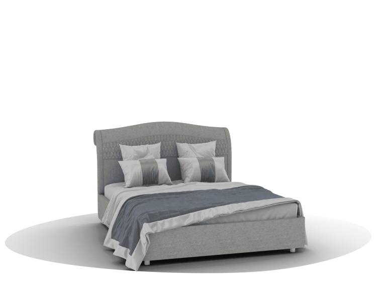 Кровать GLOE, КМ-05(1600) с ПМ (прямая спинка), серый