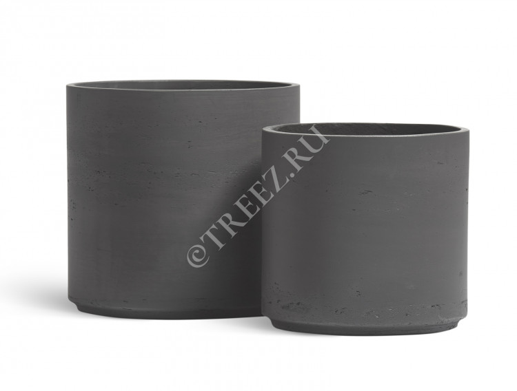 Кашпо TREEZ ERGO - Concrete - Цилиндр - Тёмно-серый бетон 41.1024-0064-BLW-27