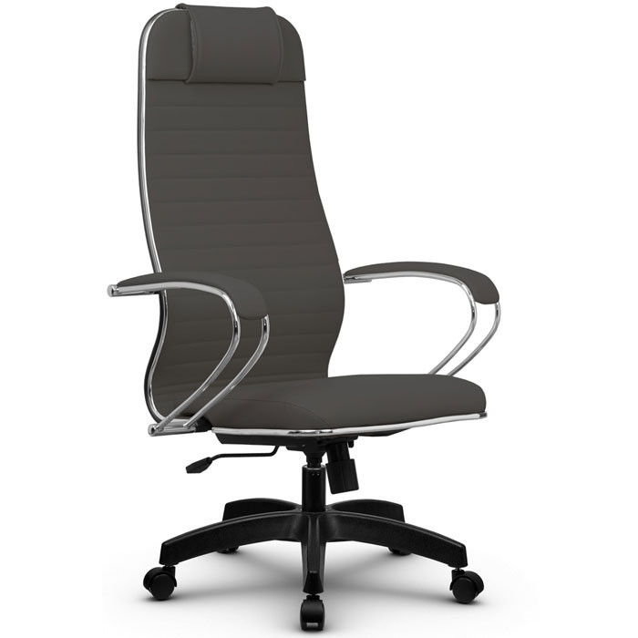 Кресло для руководителя Метта B 1m 17K1/K131 (Комплект 17) серый, экокожа MPRU, крестовина пластик