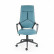Кресло офисное / IQ / (Black plastic blue) черный пластик / голубая ткань
