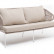 "Милан" диван 2-местный плетеный из роупа, каркас алюминий белый муар, роуп бежевый круглый, ткань бежевая 035