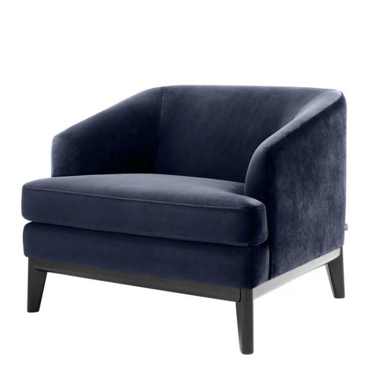Кресло Monterey отделка черного цвета, глубокий синий вельвет savona EH.ACH.CS.1265
