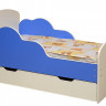 Кровать детская №2 Облака, 700*1400 лдсп белый/синий