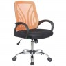 Компьютерное кресло Riva Chair 8099 оранжевое, хром, спинка сетка