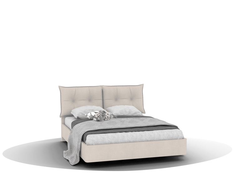 Кровать LAZIO, КМ-03 (1600) с ПМ с подушками, бежевый