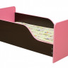 Кровать Малышка №2, детская с бортиком 600*1400 лдсп венге/ярко-розовый