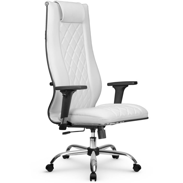 Кресло для руководителя Метта L 1m 50M/2D белый, MPES, топ-ган, крестовина хром