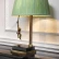 Настольная лампа Jungle отделка состаренная латунь, черный мрамор, зеленый абажур EH.L-4.LT.1278  EH.L-4.LT.1278