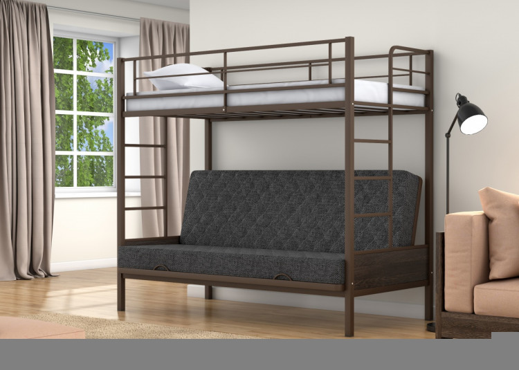 Двухъярусная кровать-диван Дакар 1 Коричневый (вставки венге)