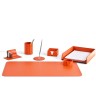 Настольный набор Бизнес, 7 предметов, кожа Сuoietto, цвет оранжевый