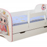 Кровать детская Принцесса, с фотопечатью с 1-м ящиком 800*1600 лдсп белый
