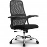 Кресло для руководителя Метта SU-СU160-8 Ch темно-серый, сетка/ткань, крестовина хром, топган