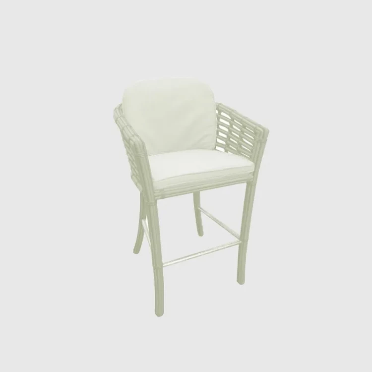 Барный стул Villa отделка искусственный ротанг, ткань подушек canvas vellum SL.BST.SK.318  SL.BST.SK.318