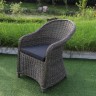 SYH1912W Кресло обеденное плетеное с подушкой FORMENTERA (ФОРЕМЕНТЕРА), серо-коричневый меланж