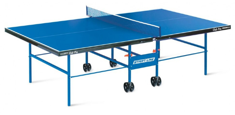 Теннисный стол складной для помещений "Start line Club-Pro Indoor" (274 Х 152.5 Х 76 см) с сеткой, синий