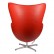 Интерьерное кресло Arne Jacobsen Style Egg Chair красная кожа premium