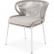 "Милан" стул плетеный из роупа, каркас алюминий (RAL1001), роуп бежевый круглый, ткань бежевая