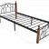 Кровать AT-808 дерево гевея/металл, 90*200 см (Single bed), красный дуб/черный