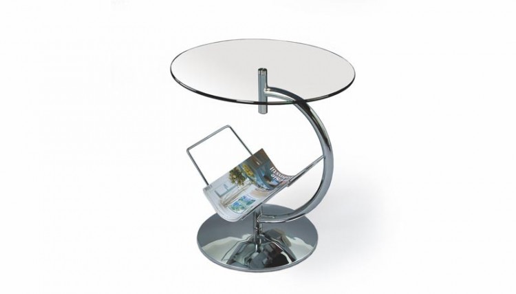 Журнальный столик HALMAR ALMA (хром, стекло, прозрачный)