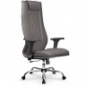Кресло для руководителя Метта L 1m 50M/2D серый, MPES, топ-ган, крестовина хром