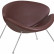 Кресло дизайнерское DOBRIN EMILY, коричневый винил YP5, хромированная сталь