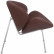 Кресло дизайнерское DOBRIN EMILY, коричневый винил YP5, хромированная сталь