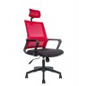 Кресло офисное / Бит / черный пластик / красная сетка / черная ткань