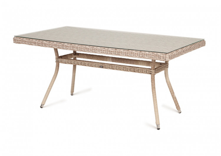 Плетеный стол "Латте" из искусственного ротанга, цвет бежевый 160х90см
