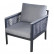 "Сан Ремо" кресло плетеное из роупа садовое, каркас алюминий темно-серый, роуп серый, ткань серая