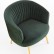 Кресло для отдыха HALMAR CROWN (темно-зеленый - золотой)