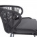 "Милан" стул плетеный из роупа, каркас алюминий темно-серый (RAL7024) муар, роуп темно-серый круглый, ткань темно-серая 027