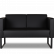 Двухместный диван Тренд 1280х780 h780 Искусственная кожа P2 euroline  9100 (черный)