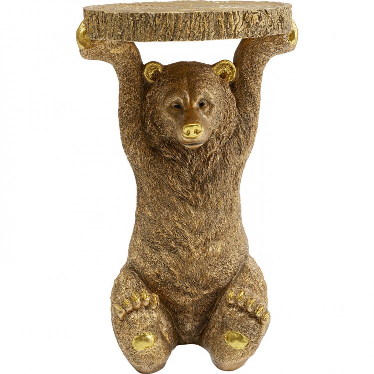 Столик приставной Bear, коллекция "Медведь" 36*52*35, Полирезин, Золотой