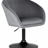 Кресло дизайнерское DOBRIN EDISON BLACK, серый велюр (1922-19)
