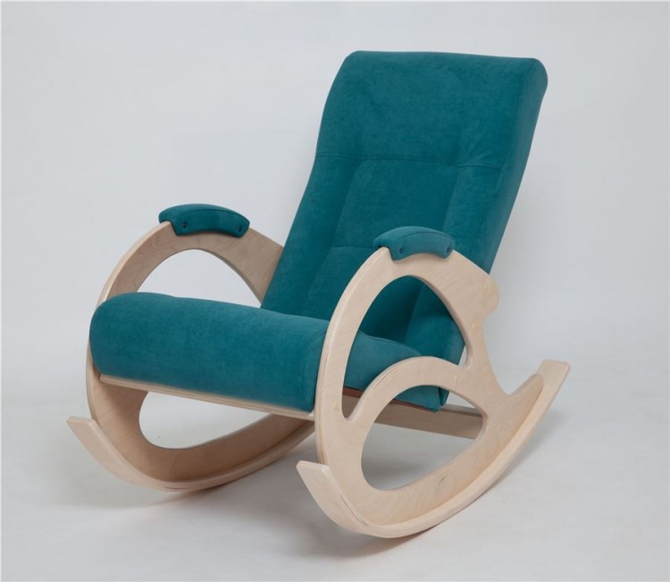 Кресло-качалка К-5 (беленый дуб / RS29 - бирюзовый)
