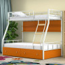 Двухъярусная кровать Радуга Белый оранжевый