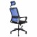 Кресло офисное / Бит / черный пластик / синяя сетка / черная ткань
